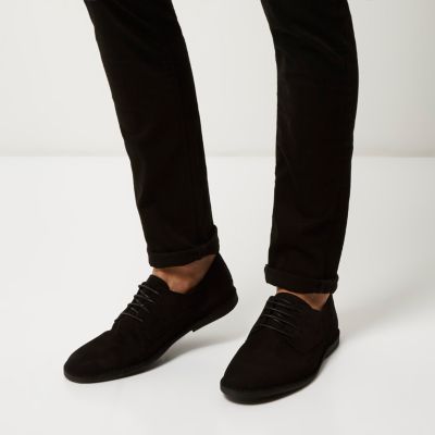 Black suede desert shoes